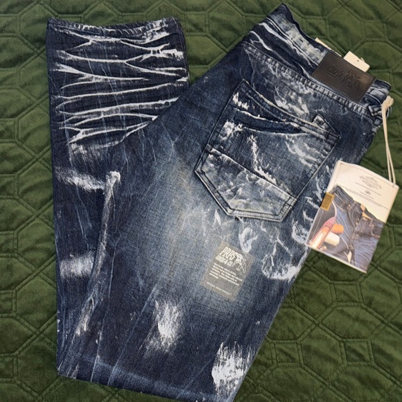 PRPS Indigo Slim Jeans with White Highlights